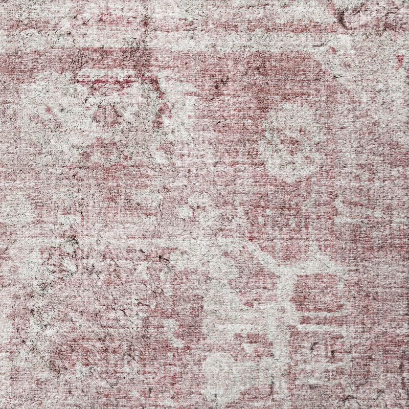 Tapis tribal Premium à poils longs lavable à la machine ADS41, Rose, 10 pi x 14 pi