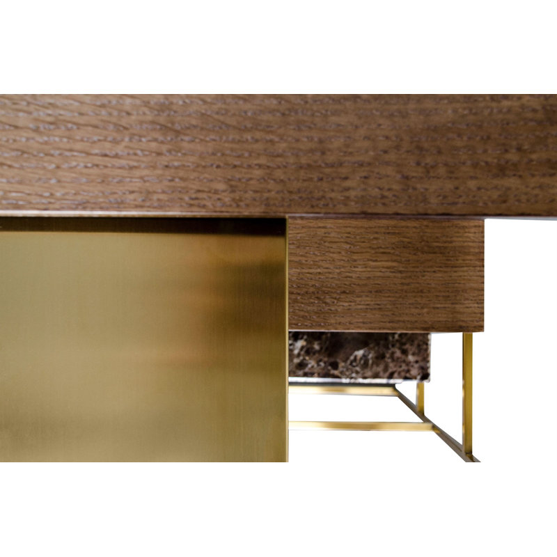 Architect End Table, Brushed Gold