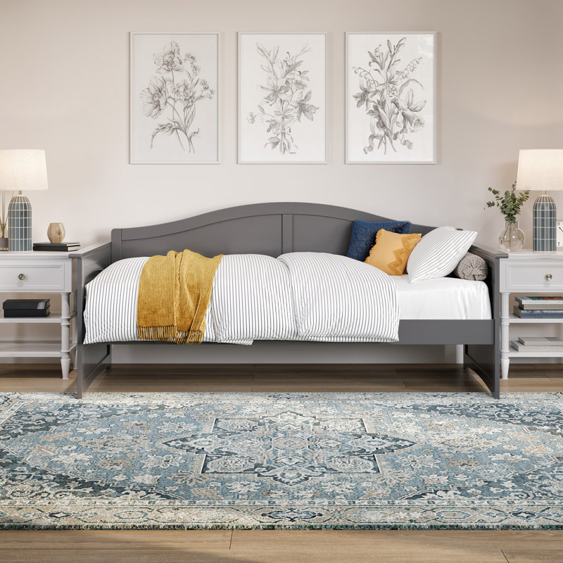 Amalya Modern Solid Wood Twin Daybed, Gray