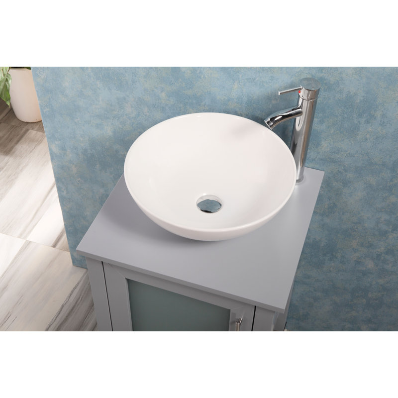 Brannum 20'' Single Bathroom Vanity with Manufactured Wood Top, Gray