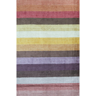 Hand Woven Striped Area Rug