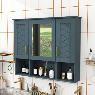 Luxurious Wall-Mounted Medicine Cabinet with High-Definition Reflection and Adjustable Shelves