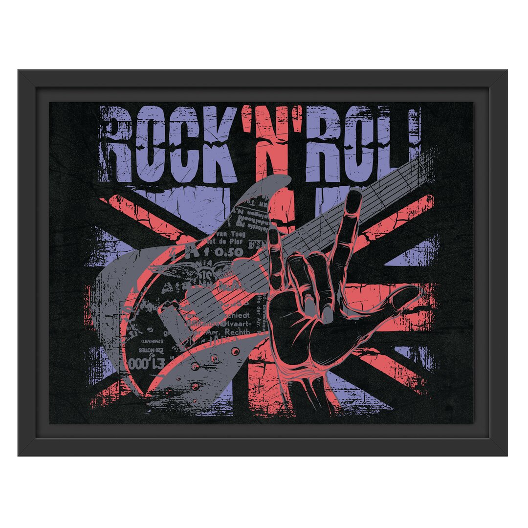 Leinwandbild „Rock n Roll Black", Grafikdruck