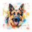 Animaux, berger allemand sur toile-1528293151