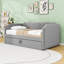Lit de jour simple en velours avec lit gigogne relevable-1866381803