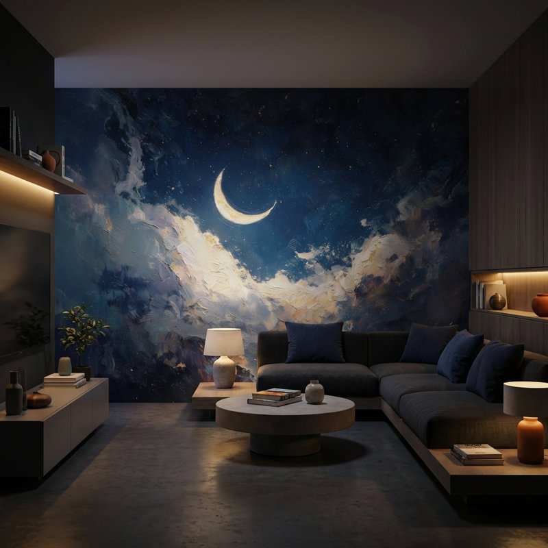 Décoration murale amovible Night Sky, 200 po x 120 po, Non tissé