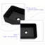 16"X12" Black Ceramic Rectangular Vessel Bathroom Sink