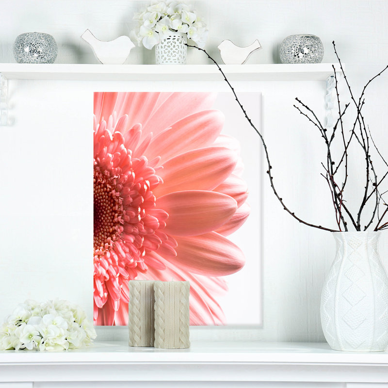 " Large Pink Daisy Flower Petals ", 20" H x 12" W x 1" D, Wrapped Canvas
