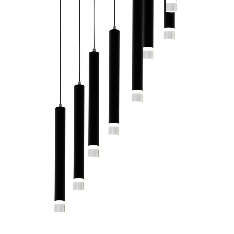 Carbon 12 - Light Satin Black LED Cluster Pendant