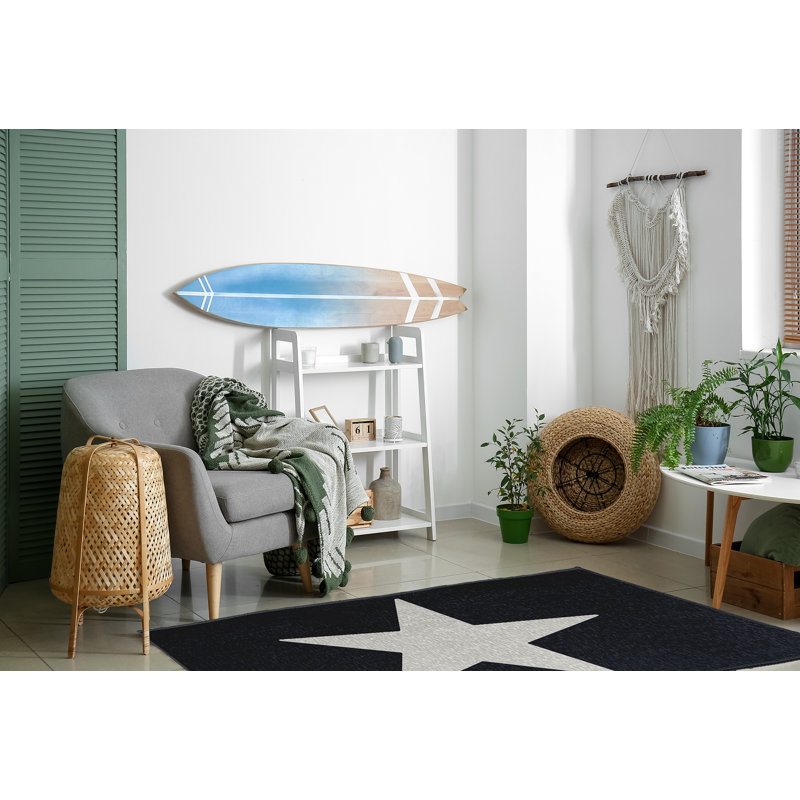 Tapis noir / blanc à tissage plat Petersfield, Rectangle 4 pi x 6 pi