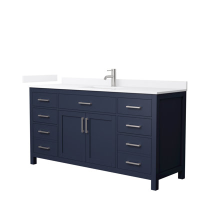 Beckett 66" Freestanding Single Bathroom Vanity with Quartz Top