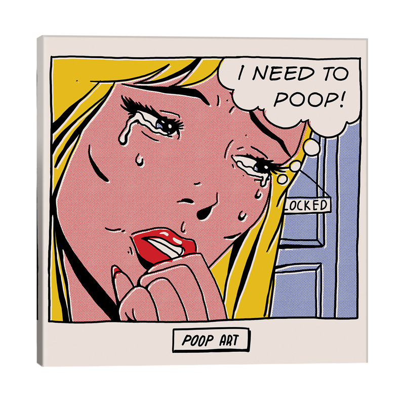 Poop Art by Mathiole - No Frame Print on Canvas, 45.72 cm H x 45.72 cm W x 1.91 cm D