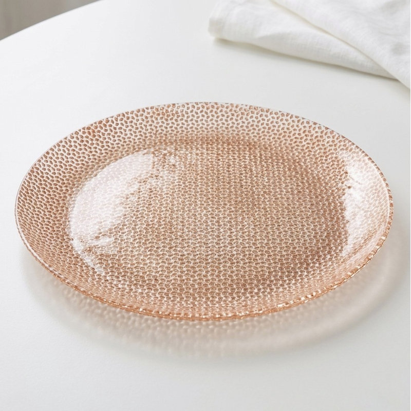 Ensemble de 4 assiettes en verre doré Ocer, Rose Gold