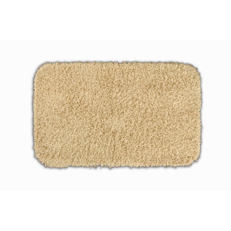 Tapis pour salle de bain en nylon avec envers antidérapant Frechette, Lin, 24 po x 40 po
