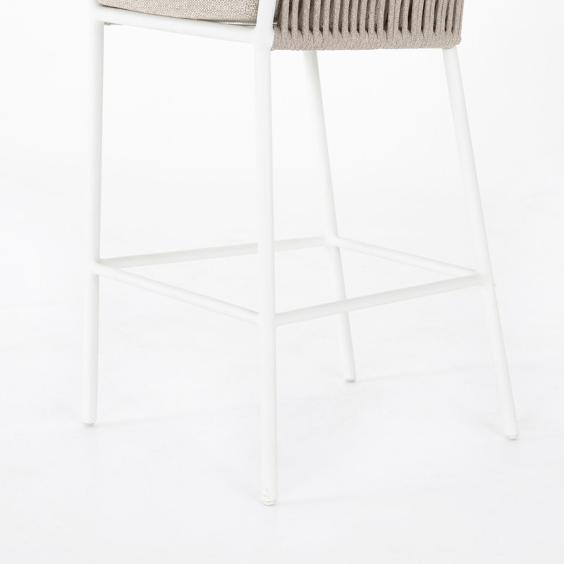 Porto Outdoor Bar Stool, Charcoal, Black, 31.1"