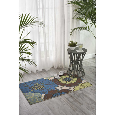 Tapis bleu moderne Dian