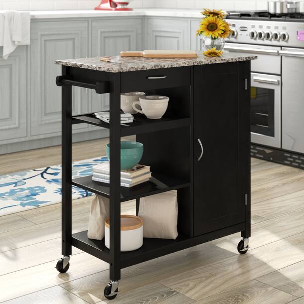 Red Barrel Studio® Auden Kitchen Cart with Faux Marble Top & Reviews ...