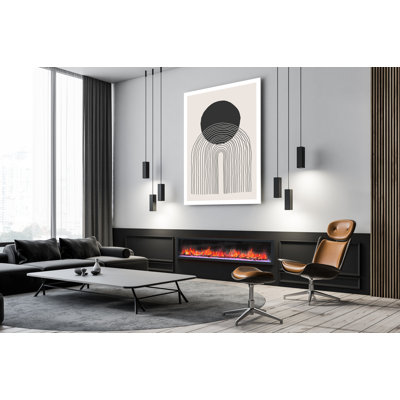 Dynasty Fireplaces Black Recessed Wall Mounted Electric with BTU 5000
