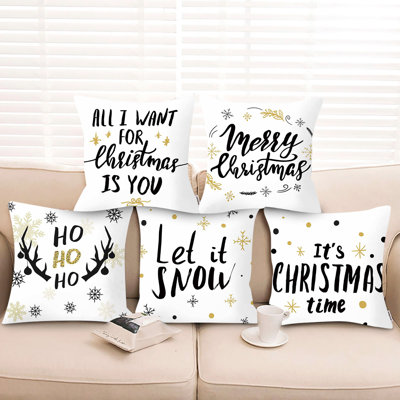 Housse de coussin en lin pour Noël