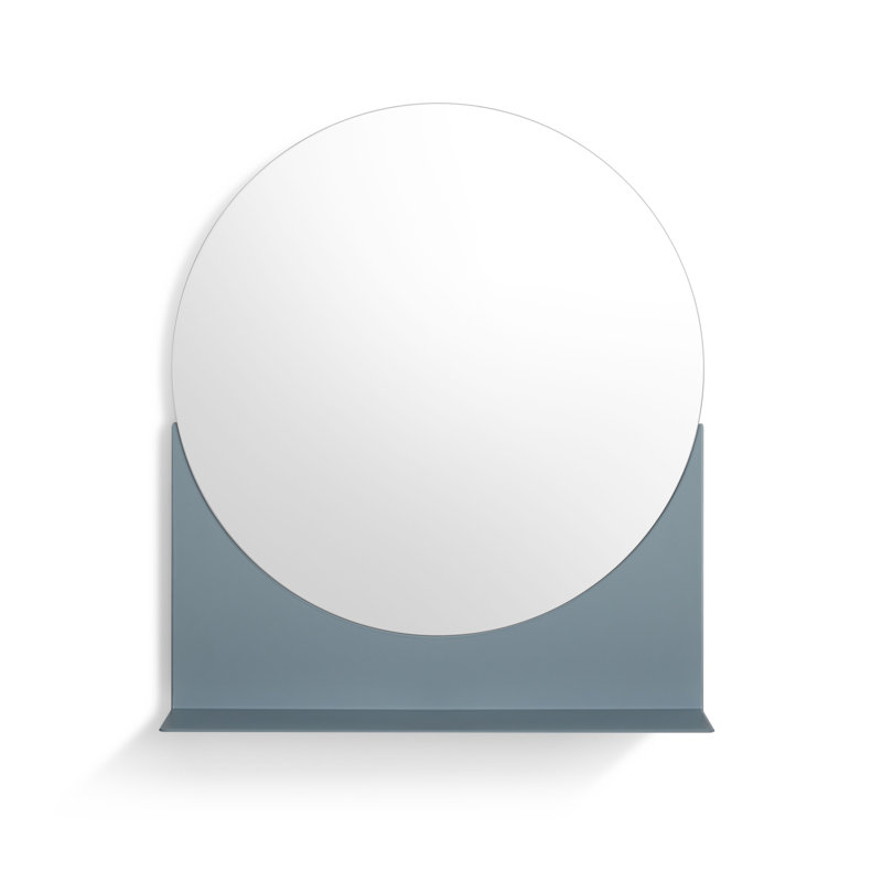 Glance Metal Wall Mirror, Gray Blue