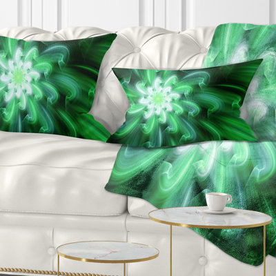 Grand pétales de fleurs exotiques vertes - Coussin décoratif imprimé floral