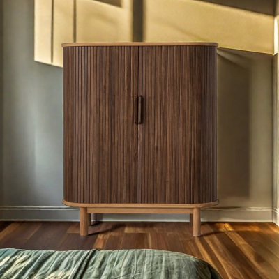 Light Luxury Rolling Curtain Entrance Cabinet Solid Wood Accent Cabinet