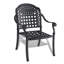 Ensemble de salle à manger 7 pièces en fonte d'aluminium avec structure noire 7 pièces, comprenant 2 chaises pivotantes, 4 chaises et une table rectangulaire
