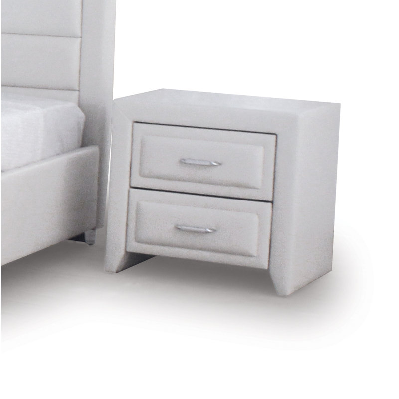 Jallet 47cm W Plastic Bedside Table, White