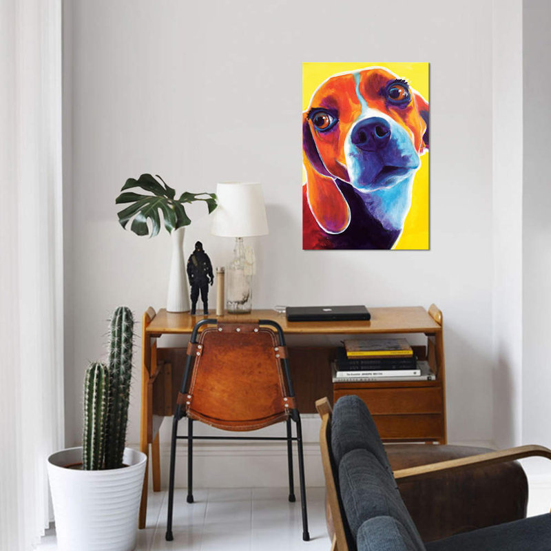 Marcie The Beagle - Print on Canvas, 66.04 cm H x 45.72 cm W x 1.91 cm D, No Frame