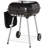 Outsunny 21" Portable Charcoal Grill With Wheels And Bottom Shelf, BBQ Smoker With Adjustable Vents On Lid  Picnic Camping Backyard Cooking, Black