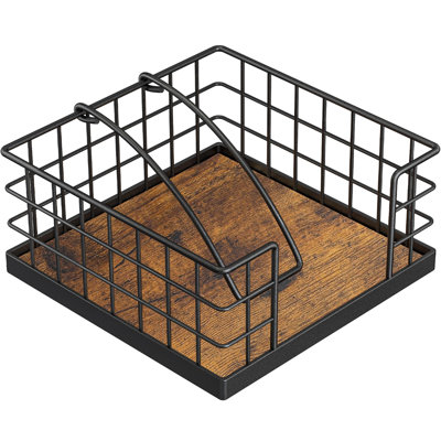 Porte-serviettes de ferme avec bras lesté, porte-serviettes en bois pour la cuisine, distributeur de serviettes plat, brun rustique