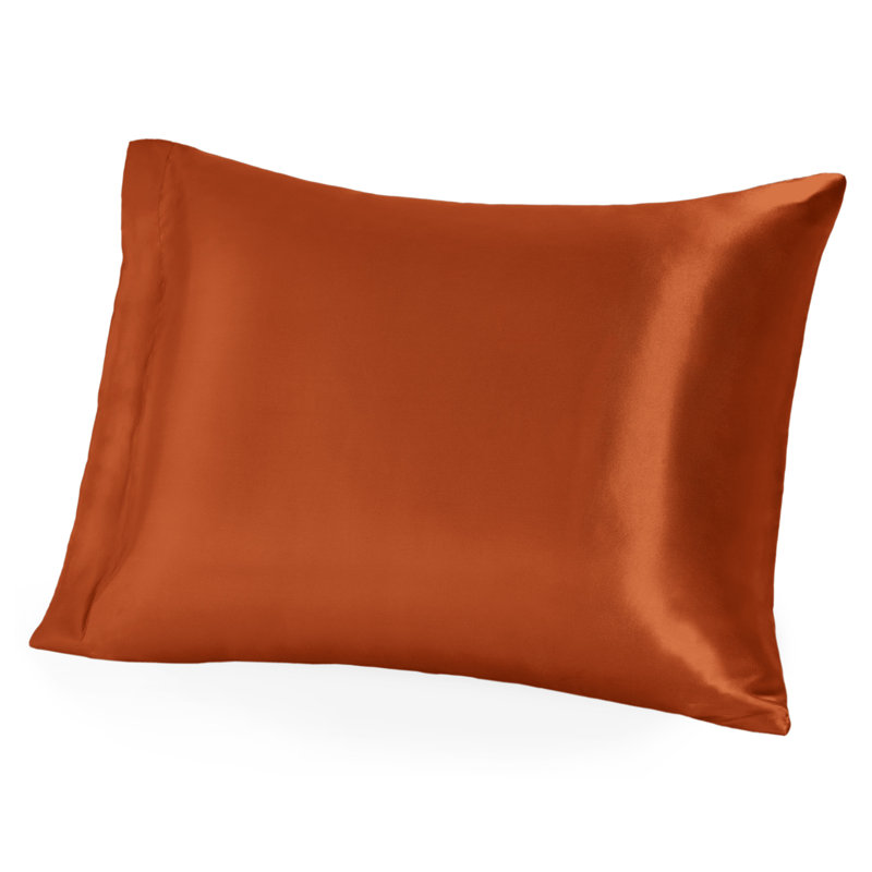 100% Mulberry Silk Pillowcase Zipper Closure, 1 Standard (Zipper Closure) Pillowcase, Terracotta