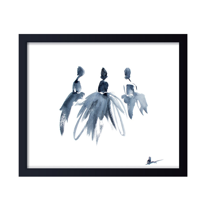 'Study Of Dress No.5' Framed Print Wall Art, 24" H x 30" W x 1.125" D, Framed Print, Black
