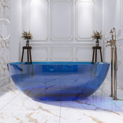 64'' x 29.6'' Freestanding Soaking Resin Bathtub