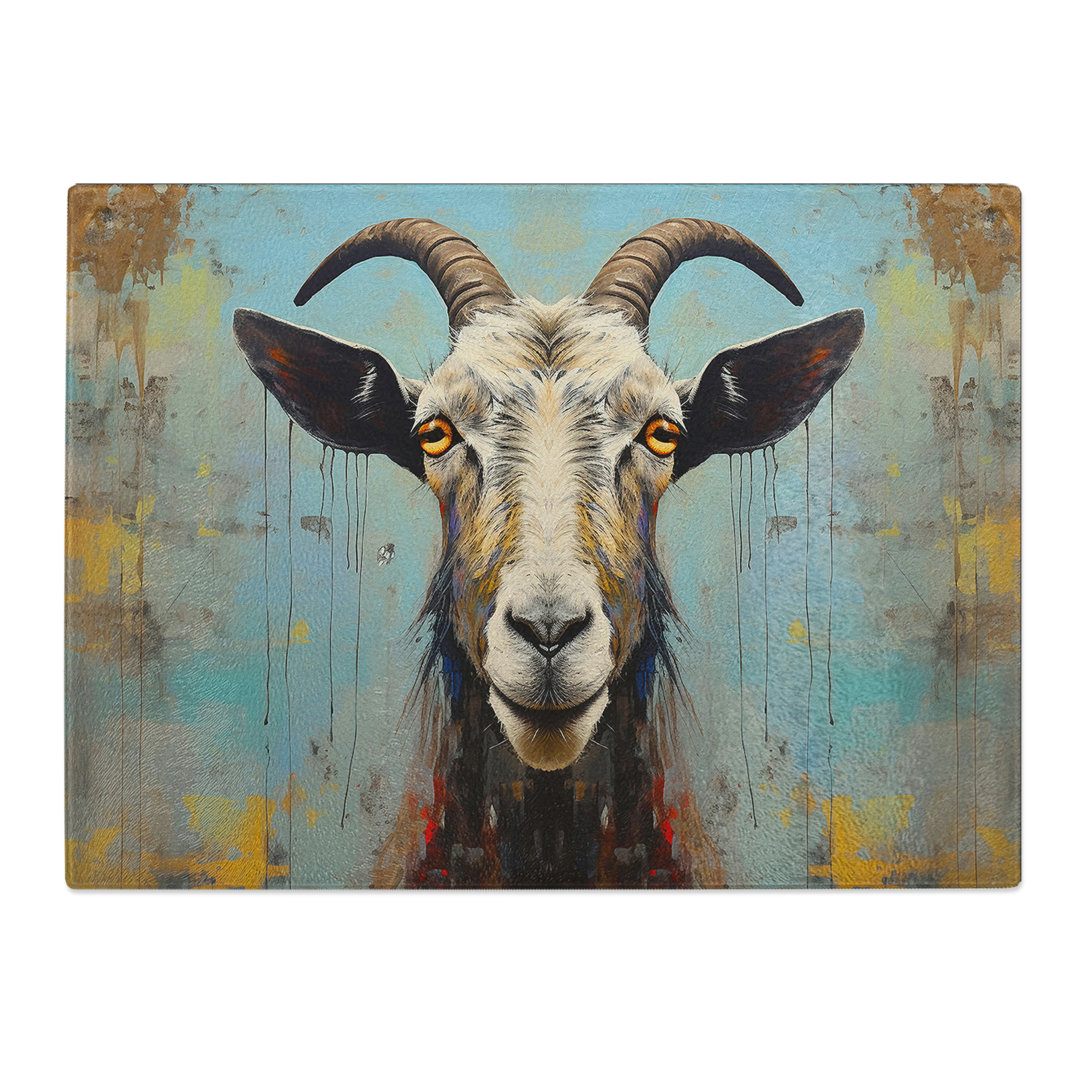 Goat Contemporary  Glass Chopping Board