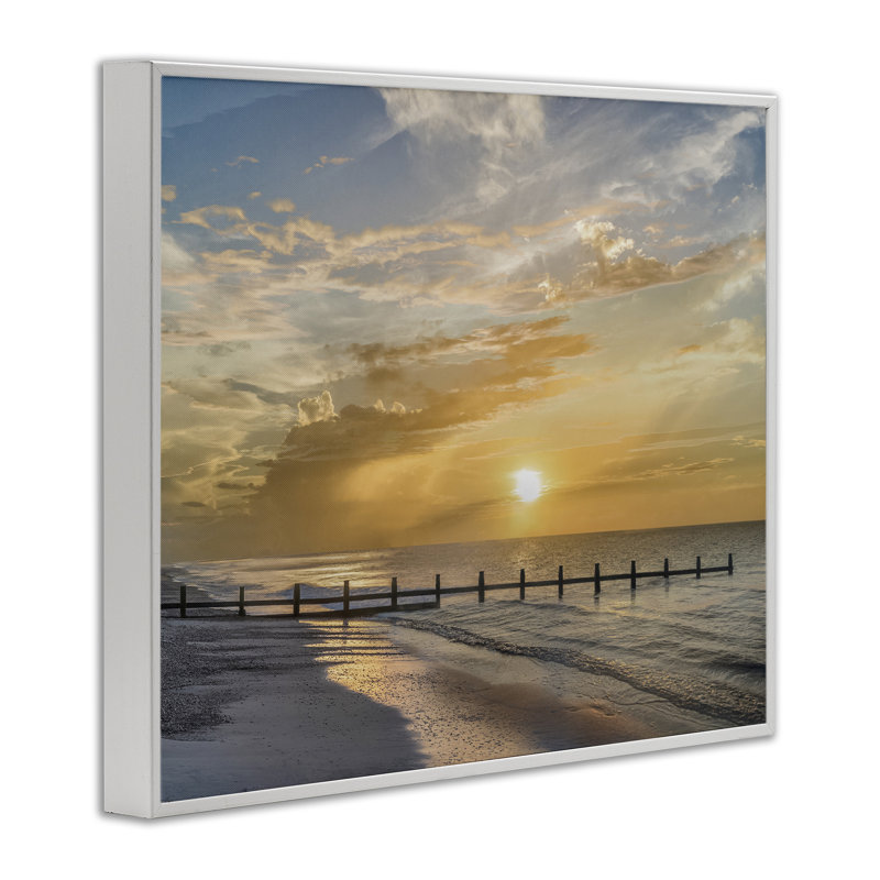 Coucher de soleil sur la jetée, estampe numérique, design par Mike Calascibetta, H 11 po x l 14 po