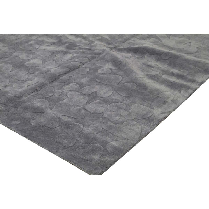 Floral Area Rug in Gray, Rectangle 8'6" x 11'7"