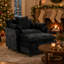 Fauteuil d'appoint rembourré en chenille 39,4 po, fauteuil de lecture pour chambre à coucher, fauteuil de lecture moderne de 39,4 po avec repose-pieds-129412069
