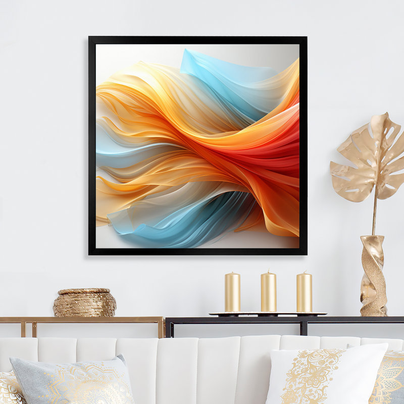 Contemporary Contemporary Waves - Imprimé, H 16 po x l 16 po x P 1 po, Cadre photo noir