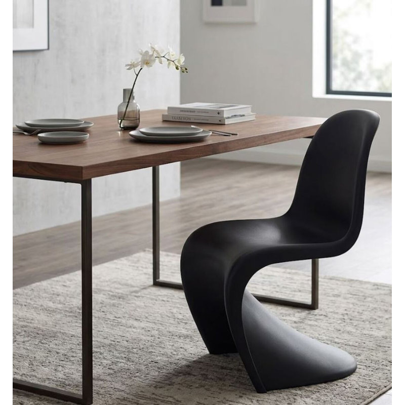Chaise Penton blanc mat, Noir mat