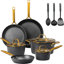 Granitestone Armor Max Gold 14 Piece Nonstick Hard Anodized Cookware Set With Utensils