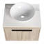 Meuble-lavabo contemporain en chêne blanc. Évier en céramique avec porte à fermeture en douceur et espace de rangement généreux. Fixé au mur. Évier de meuble-lavabo moderne. Conception à fixation murale