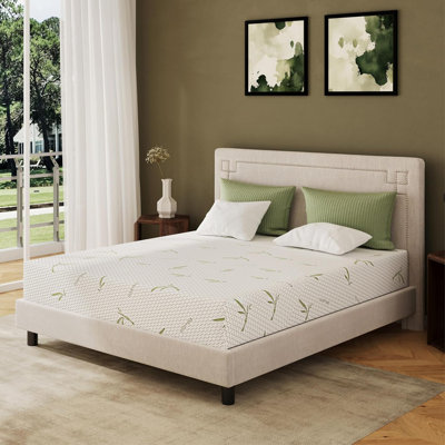 8 Inch Twin Size Mattress, Cooling Green Tea Gel Memory Foam for Pressure Relief, Medium Firm Support, Fiberglass Free, Bed in a Box