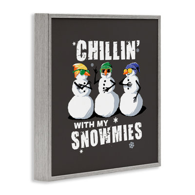 «Chillin 'With Snowmies Snowmen», art de la giclée encadrée par Jedco Brands, Inc.