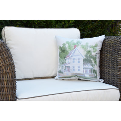 Farmers Market Farmhouse Outdoor Square Pillow Cover & Insert