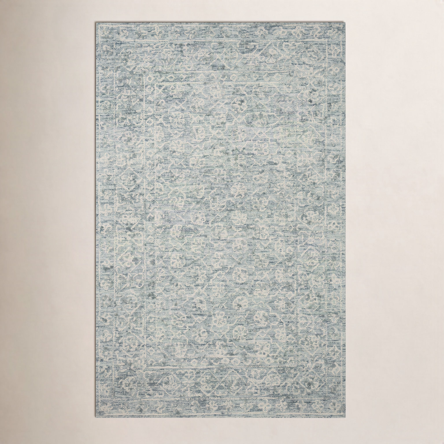 Millcreek Ocean Ivory Hand-Tufted Wool Oriental Rug, Runner 2'6" x 9'9"