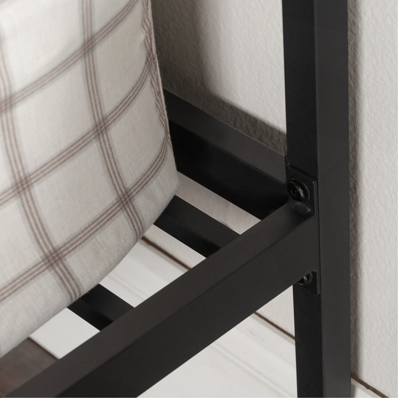 Grand lit plateforme avec tête de lit, finition noire