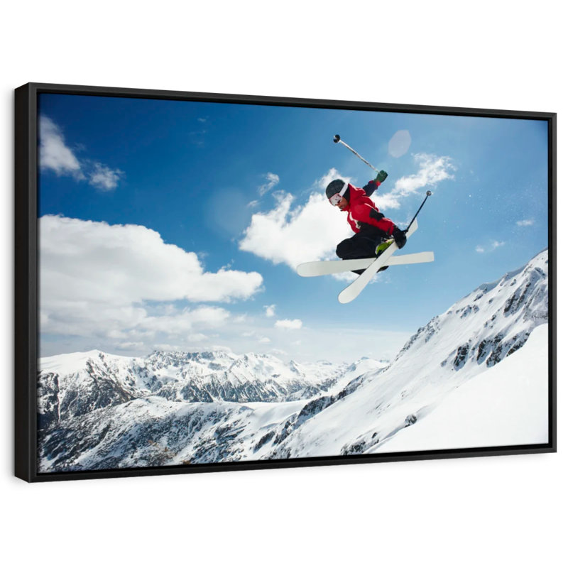 Skier In The Air Canvas Print, 9" H x 13" W