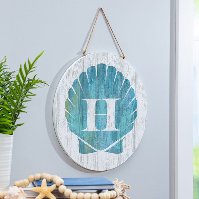 Coastal Door Decor Shell Monogram 18" H H