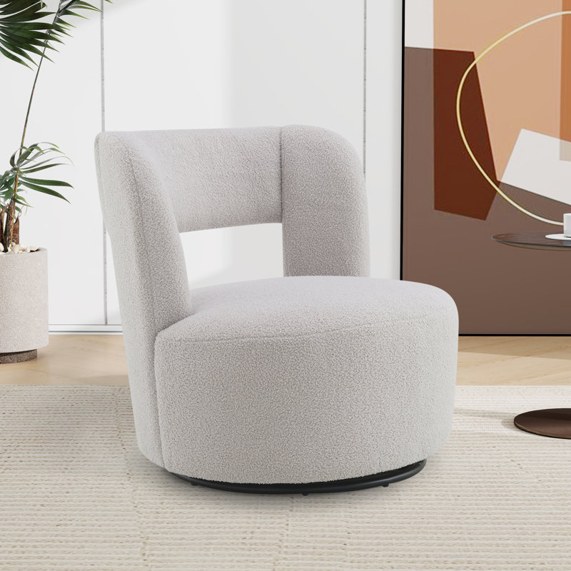 Fauteuil demi-tonneau pivotant d'appoint l 27,9 po, Polyester gris